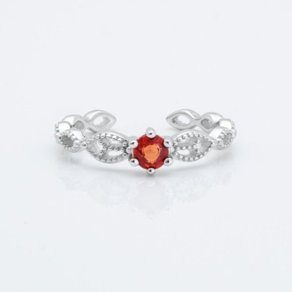 Natural Garnet Sterling Silver Ring - Picture 1 of 3